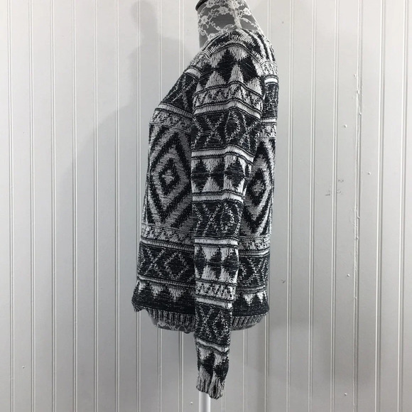 Lucky Brand Black White Jacquard Knit Sweater - Picture 5 of 12